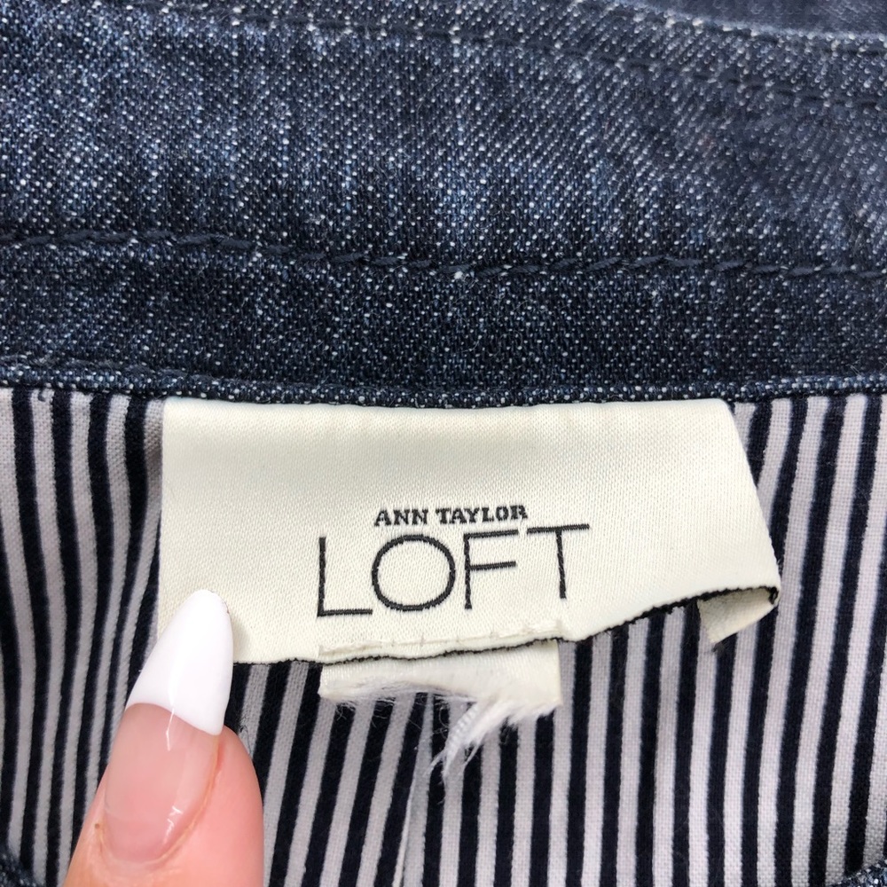 Loft Blue Jean Button Down Jacket - image 5